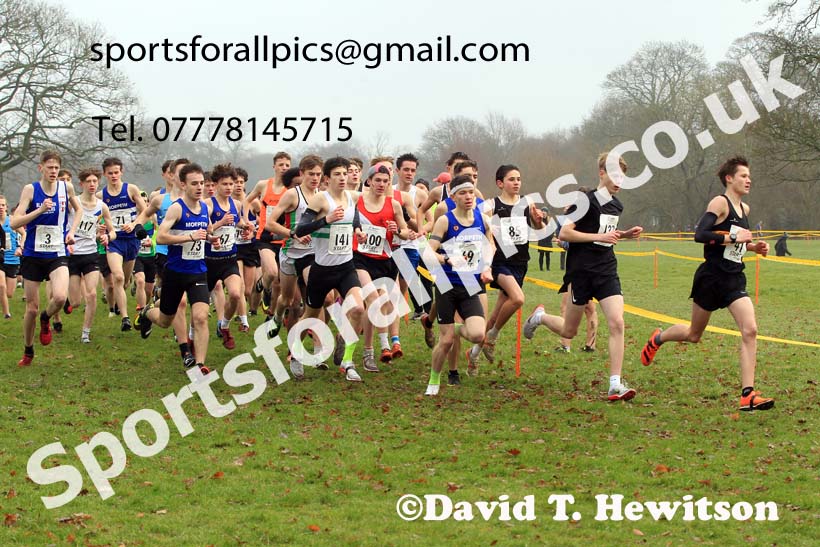 Mens Under-17s 2023 Northern Cross Country Champs., Witton Park, Blackburn. Photo: David T. Hewitson/Sports for All Pics